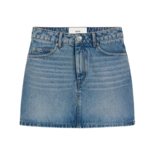 AMIPARIS SS25 Джинсовые короткие юбки Женские Винтажный синий