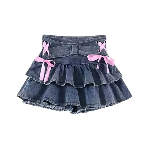 HUINIAN Джинсовые короткие юбки Женские Синие