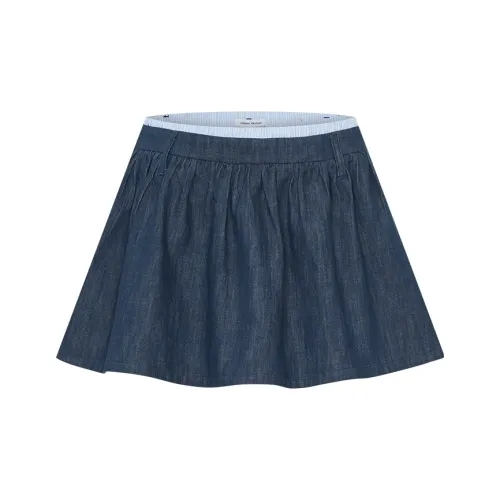 URBAN REVIVO Джинсовые короткие юбки Женские Индиго