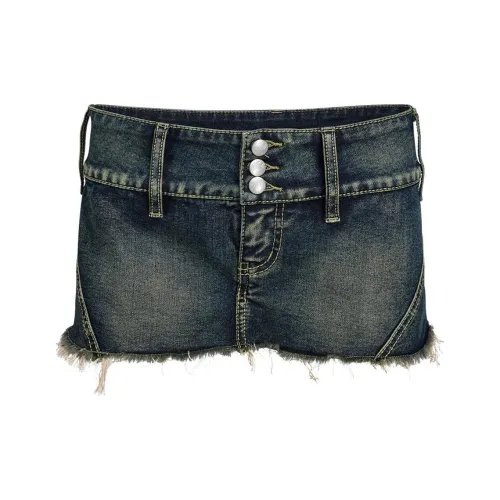 I.AM.GIA NYKKO Шорты-юбка Джинсовые короткие юбки Женские Светло-синий