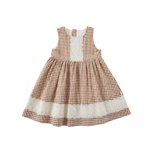 YOEHYAUL Платье Кофейная клетка для детей 3-7 лет