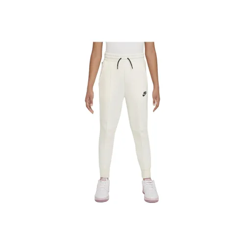 Nike Детская одежда Sportswear Tech Fleece Вязаные Тренировочные штаны Айвори Белый Детский