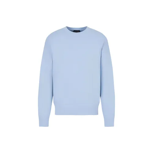 EMPORIO ARMANI SS23 Кашемир Свитер Мужской Светло-Синий