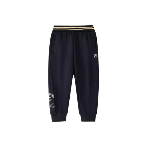 Детский возраст 3-7 лет FILA KIDS x YUANTIANZHI LIANMINGKUAN Вязаные тренировочные штаны Легенда Синий