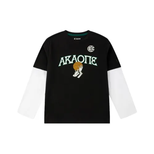 QIAODAN T-рубашка черного цвета для подростков