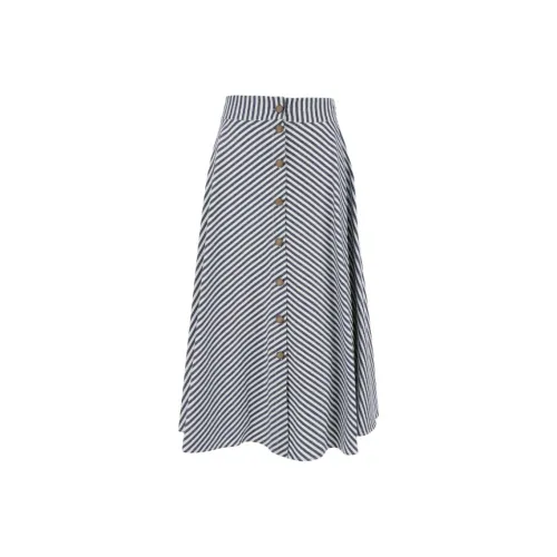 MERCI ERDE Повседневный Длинный Юбка Женские Черный Белый