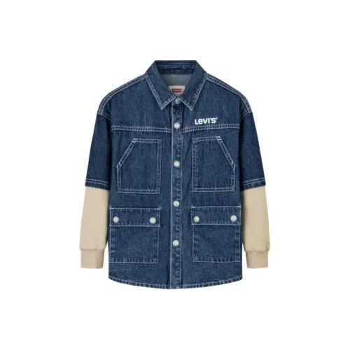 Levi's Удобный Mock Двухкомпонентная Рубашка-Куртка Озеро Низ Синий для Дети Возрастом 3-7 Лет
