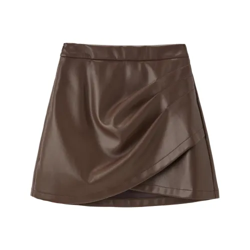 PEACEBIRD Кожаные короткие юбки женские