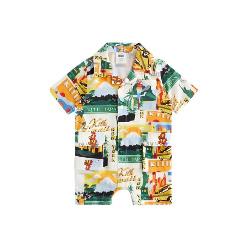 KITH Комбинезон Kids 2024 Summer Collection Souvenir Belmont Shortall Шелк Infant And Toddler