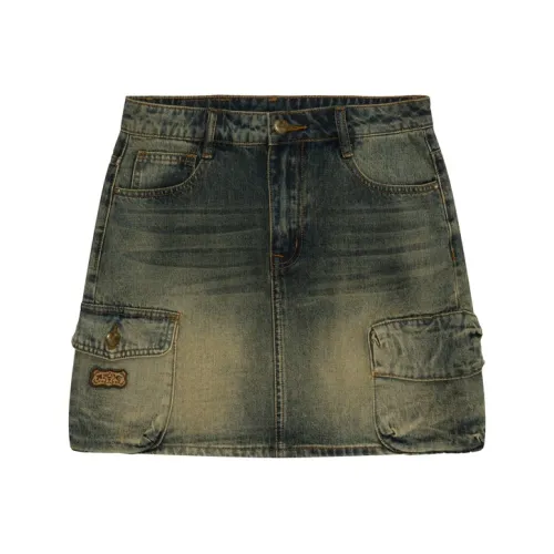 Aape Джинсовые короткие юбки Женские Синий BLD