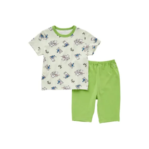 UNIQLO Пижамный комплект изумрудно-зеленый для малышей и детей младшего возраста