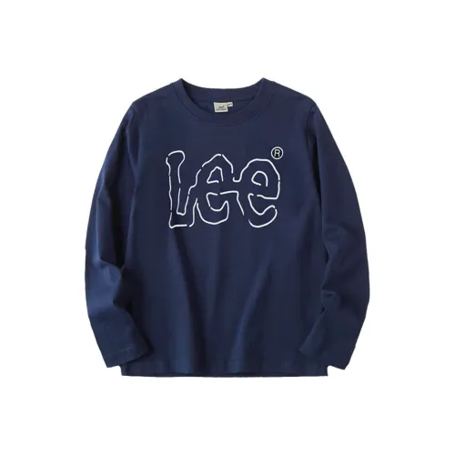 Lee Темно-синяя унисекс футболка