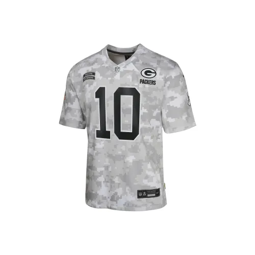 nike Dri FitNFL Jordan Love Зеленый Bay Packers Salute To Service T-Shirt Зеленый Камуфляж Подростки
