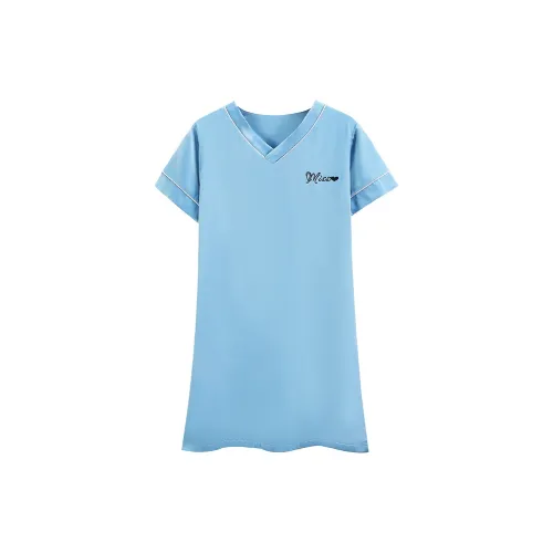 XIPOPIN Озерно-голубой [Без вкладышей] Женские ночные сорочки