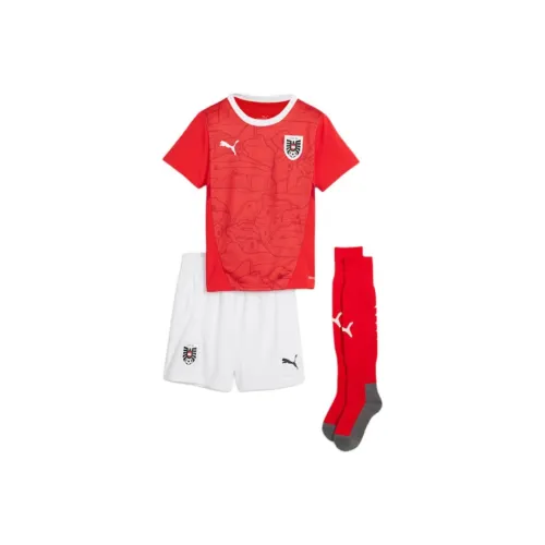 PUMA Повседневная спортивная одежда Austria 2024 Юность Домашний Мини-набор Красный Перец Детский