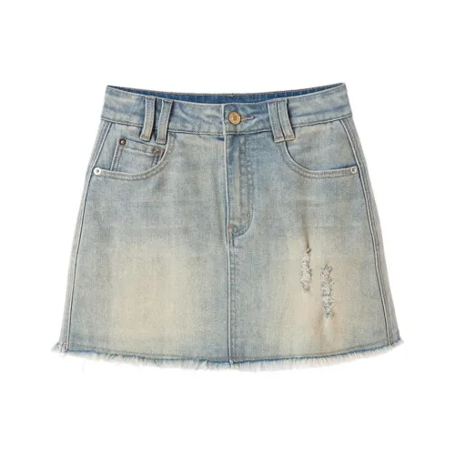EKOOL Джинсовые короткие юбки Женские Монохромный