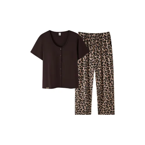 SHAQIAN Шоколад Женские Пижамные Комплекты