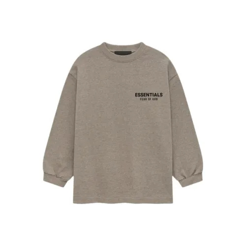 Fear Of God Essentials T Рубашка Джерси Длинный рукав Tee Темный пыльно-серый Вересковый серый Детский