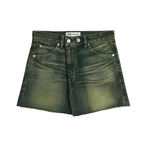 OUR LEGACY SS25 Джинсовые короткие юбки Женские Средне-голубой