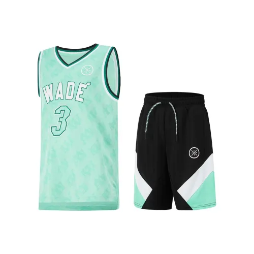 LINING YOUNG Повседневная спортивная одежда Wade Jacquard С принтом по всей поверхности Ледяной зеленый Подростки