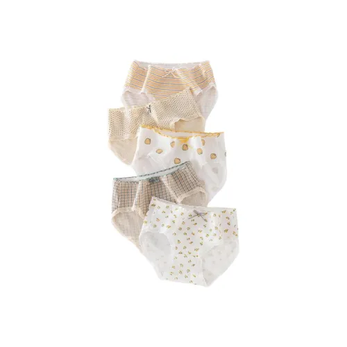 Youyou 1 Point Нижнее белье 5 пар Желтый и синий плед Подростки