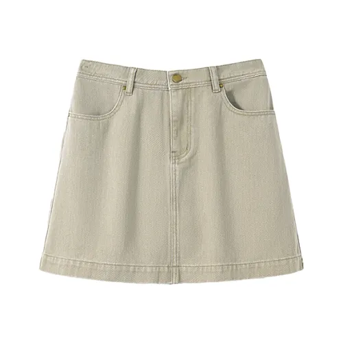 SHIRAN Джинсовые короткие юбки Женские Хаки зеленый