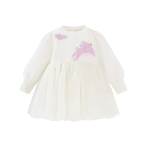 Mini Bala Платье Молочно-белое для детей 3-7 лет