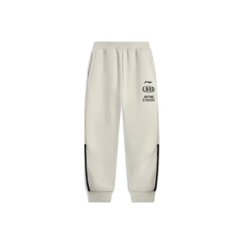 Подростки LINING YOUNG Вязаные Тренировочные Штаны Овсянка Серый Овсянка Серый Черный