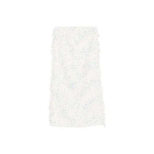 MSGM SS25 Повседневный Длинный Юбка Женская Белая
