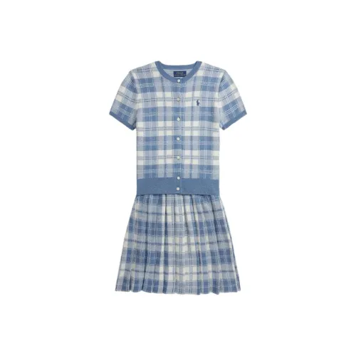 Детский комплект Polo Ralph Lauren с юбкой FW24 синий