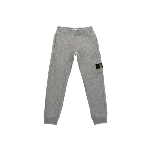 Детские STONE ISLAND Вязаные Тренировочные Штаны Серого Цвета