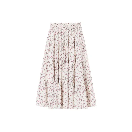 XIANGYING Повседневная длинная юбка женская фиолетовая цветочная