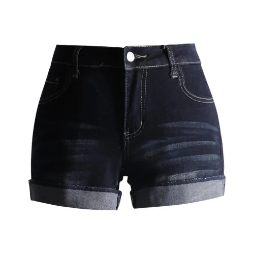 ZSFA Джинсовые шорты Женские Темно-синий Синий Черный