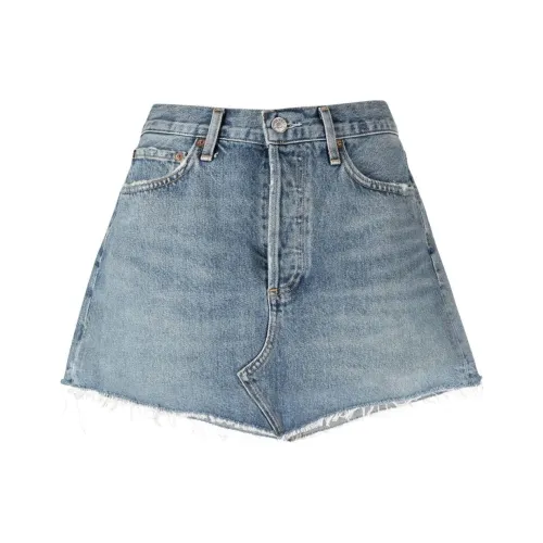 AGOLDE Джинсовые короткие юбки Женские Blue