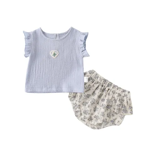 XiaoJinBu Повседневная спортивная одежда двухкомпонентный комплект синий для младенцев и малышей