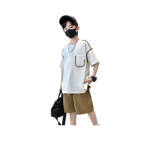 YUGUOGUO Повседневная спортивная одежда Комплект Белый топ + Черный низ Детский