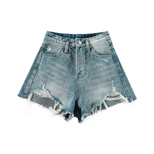 FAWENXIANGZI Джинсовые шорты Женские Blue