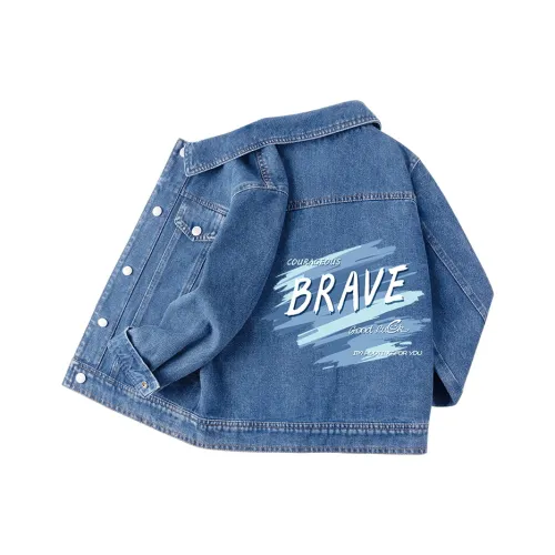 La Chapelle Детский Топ Джинсовый синий Английский язык Граффити Детский