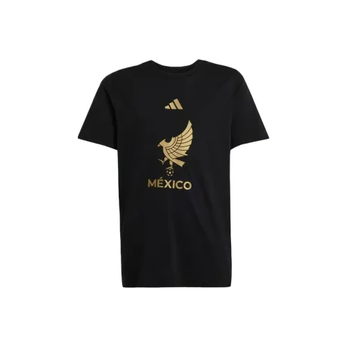 Adidas T-рубашка Mexico Gold DNA Tee Черный Золотой Металлик Подростки