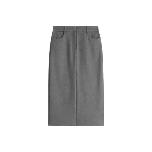 Abercrombie＆Fitch Повседневный Длинный Юбка Женская Темно-Серый