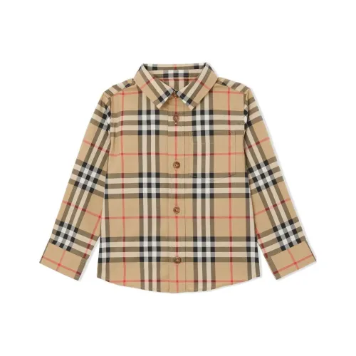 Burberry FW24 Рубашка Осенний Весна Младенец и Малыш Коричневый