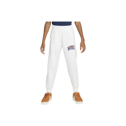 Детские Nike Вязаные Тренировочные Штаны Sportswear Club Флис Белый