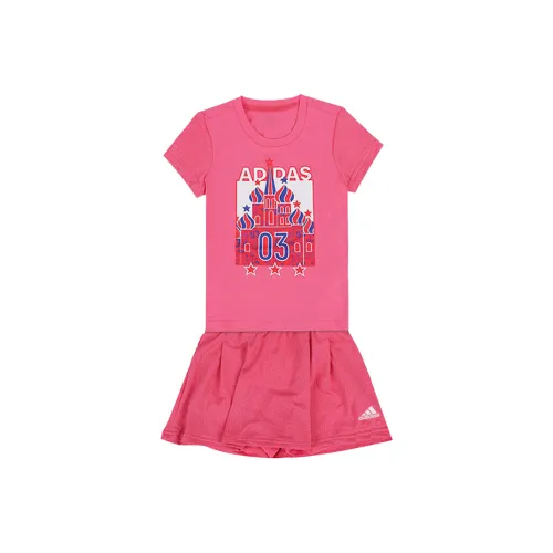 Детский комплект Adidas с юбкой 3-7 лет розовый