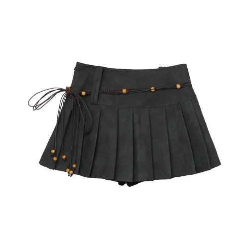 OURUOKE Кожаные короткие юбки для женщин