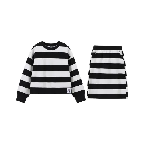 SNOOPY Комплект с юбкой Черно-белые полосы Подростки