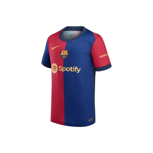 nike Dri Fit Футбол Т-рубашка Gavi Barcelona 2024 25 Stadium Дом Синий Красный Подростки