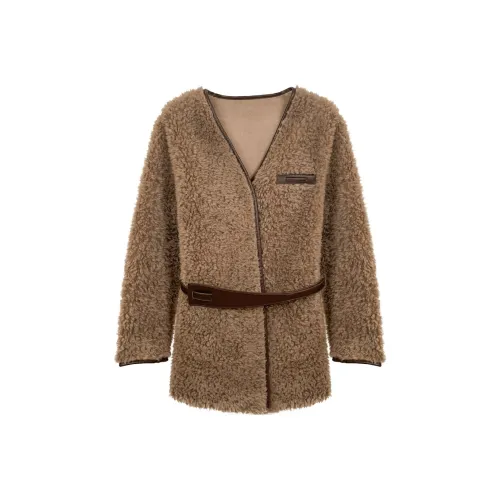 Kele Coco Теплый Wood Пепельный Женские Меховые изделия