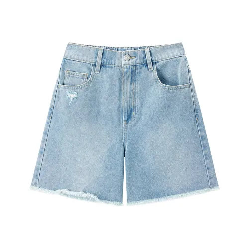 LEDIN Джинсовые шорты Женские Джинсовый Светло-Синий В наличии