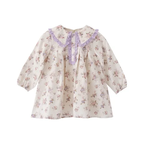 Happyology Платье Фиолетовый Цветочный Дизайн Слоистый Дизайн для Детей Возрастом 3-7 Лет