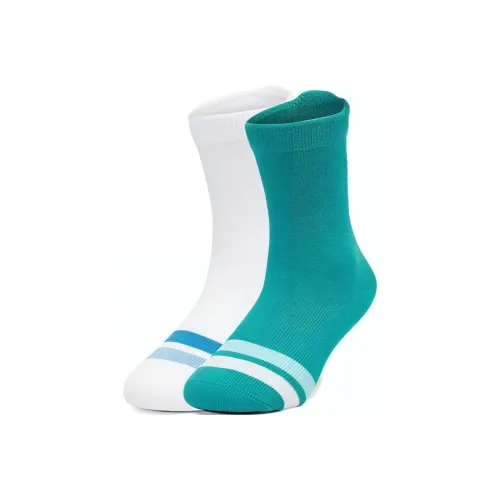 Skechers Undersea Little Команда Co Branded Series 2 Пара Ярко-белый/Изумруд/03ED Детские Носки